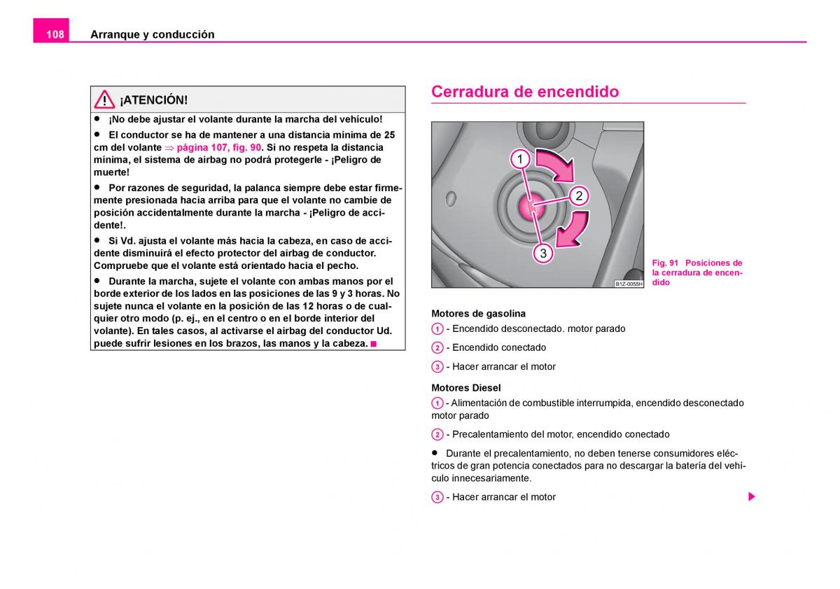 Skoda Fabia I 1 manual del propietario / page 109