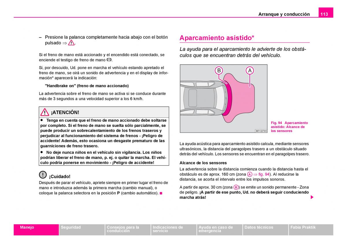 Skoda Fabia I 1 manual del propietario / page 114