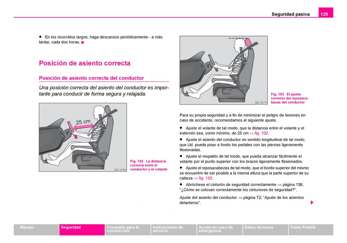 Skoda Fabia I 1 manual del propietario / page 130