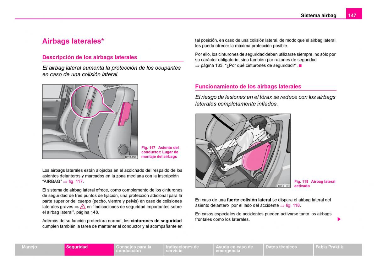 Skoda Fabia I 1 manual del propietario / page 148