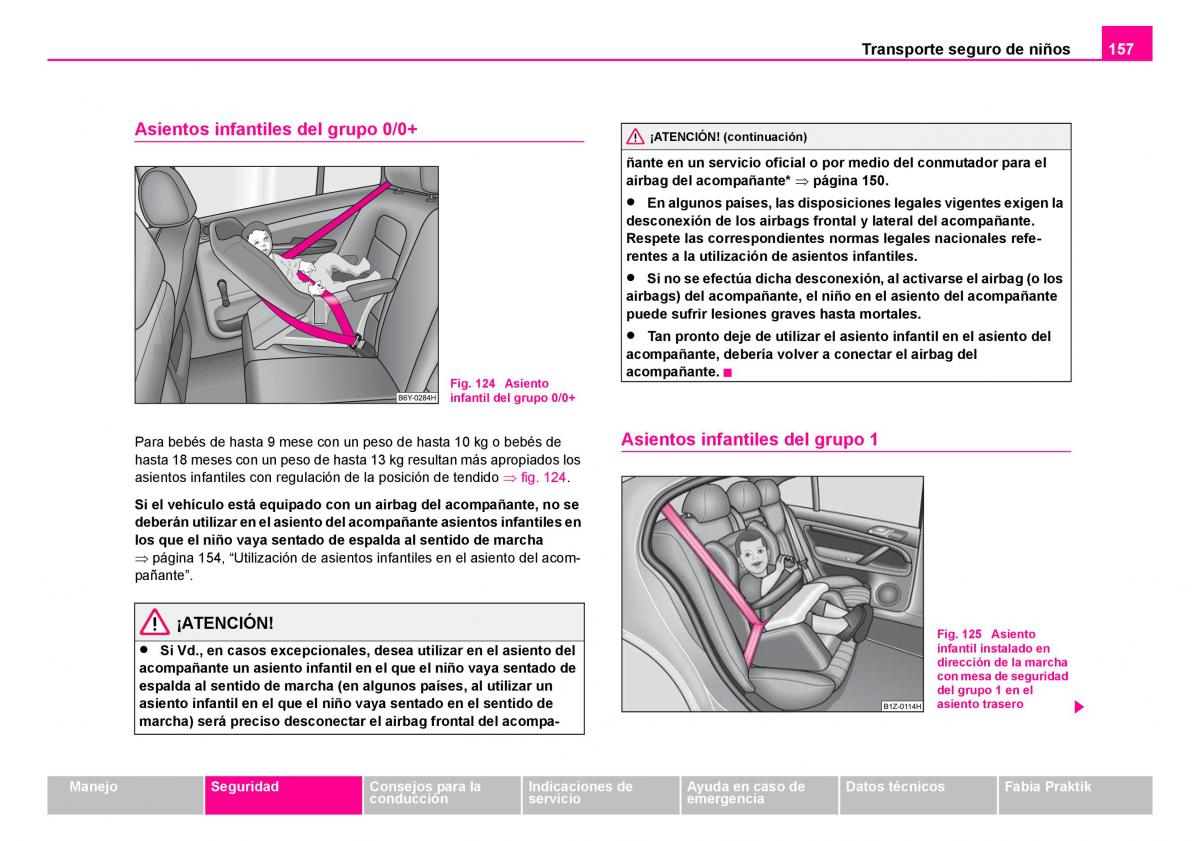 Skoda Fabia I 1 manual del propietario / page 158