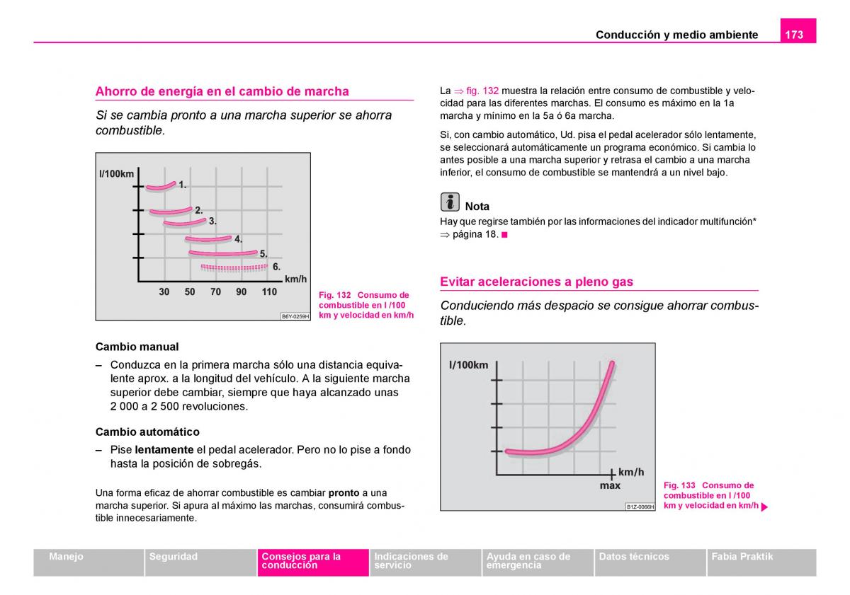 Skoda Fabia I 1 manual del propietario / page 174