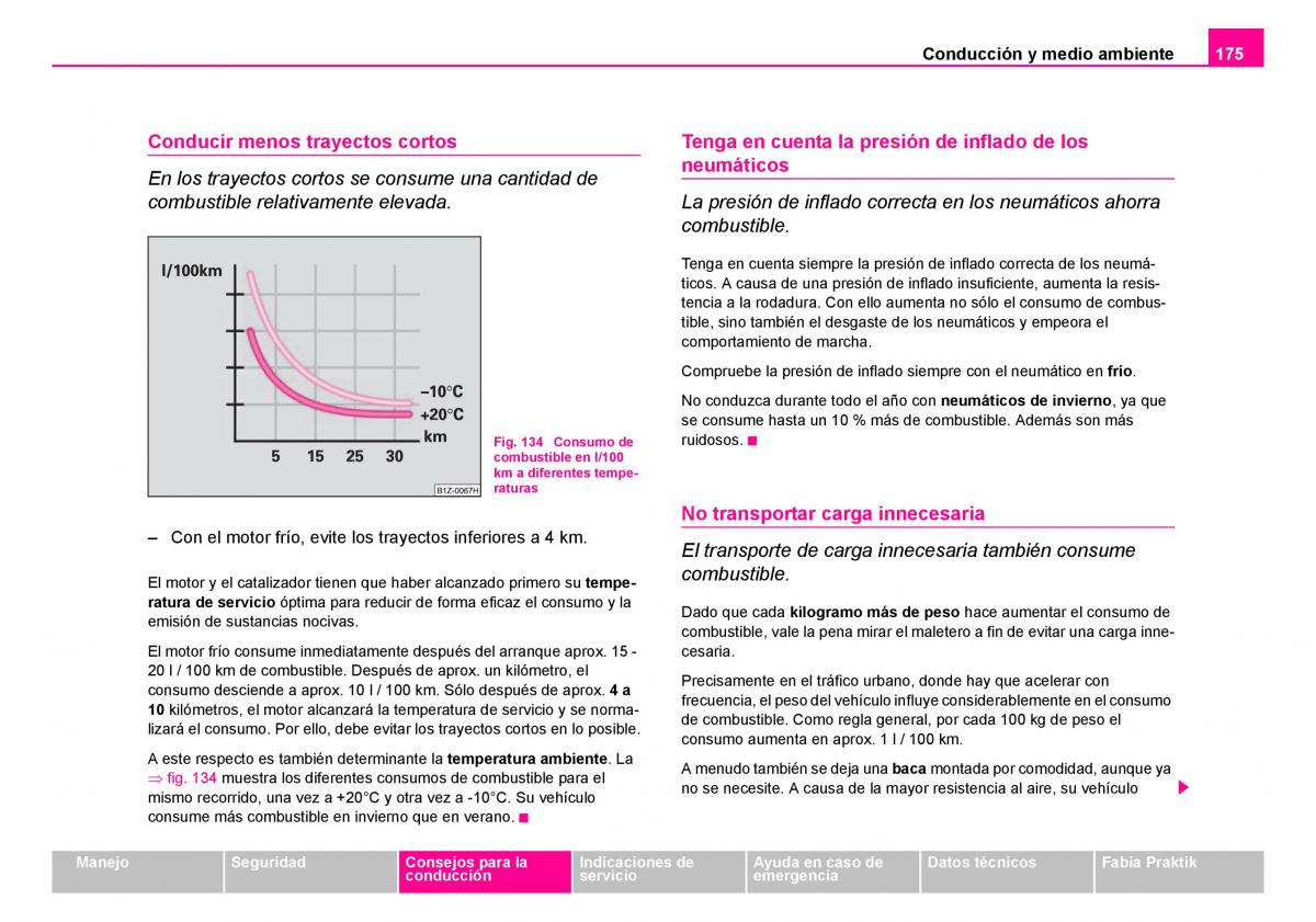 Skoda Fabia I 1 manual del propietario / page 176