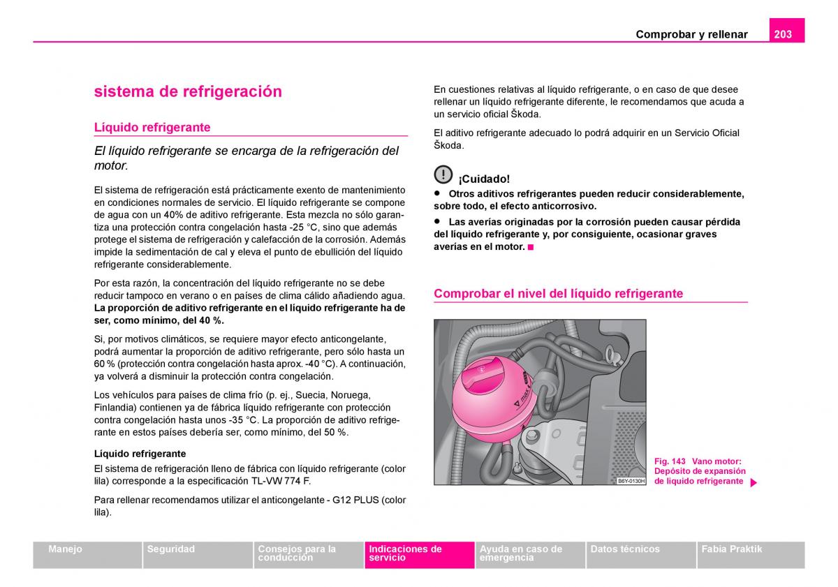 Skoda Fabia I 1 manual del propietario / page 204