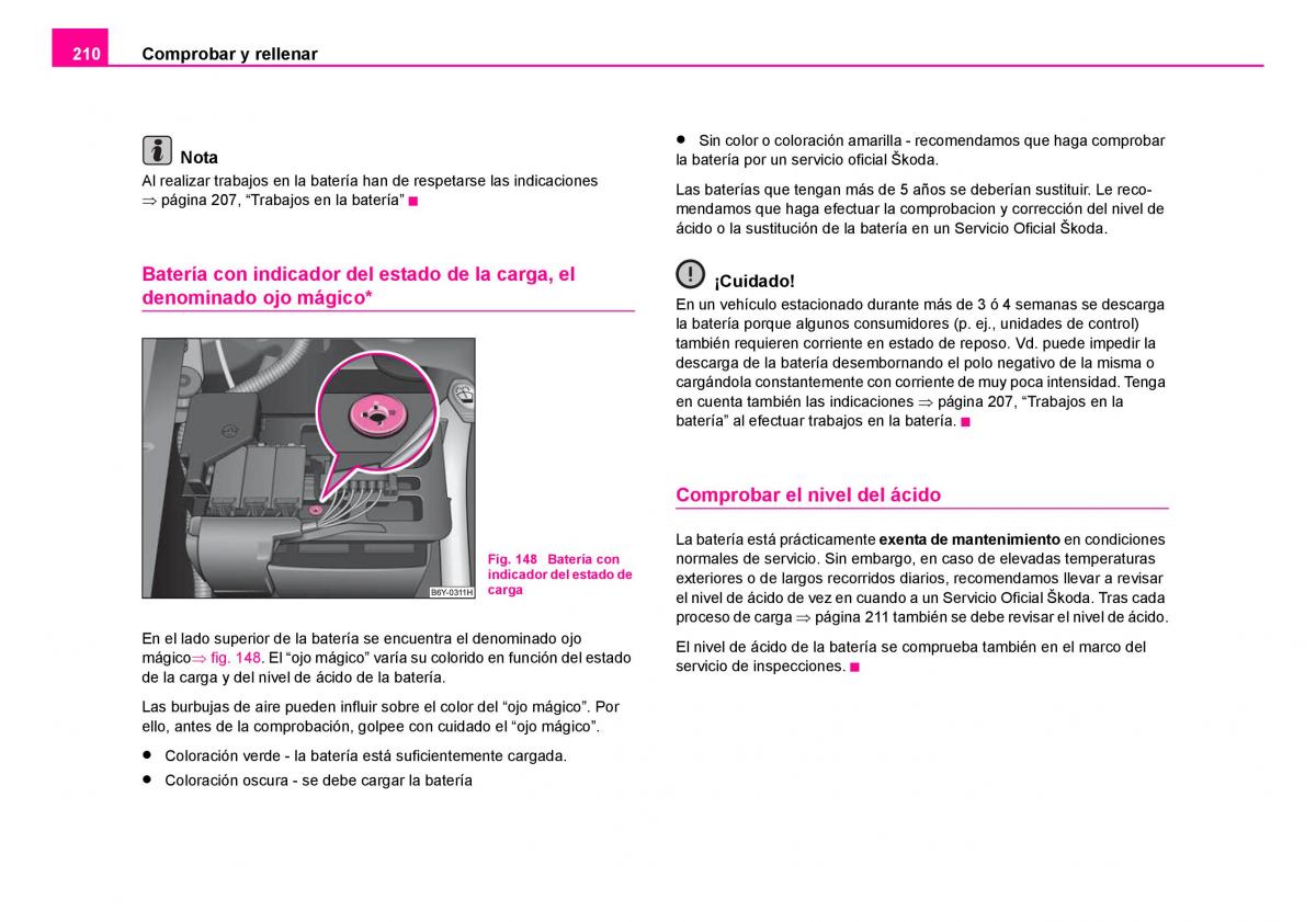 Skoda Fabia I 1 manual del propietario / page 211