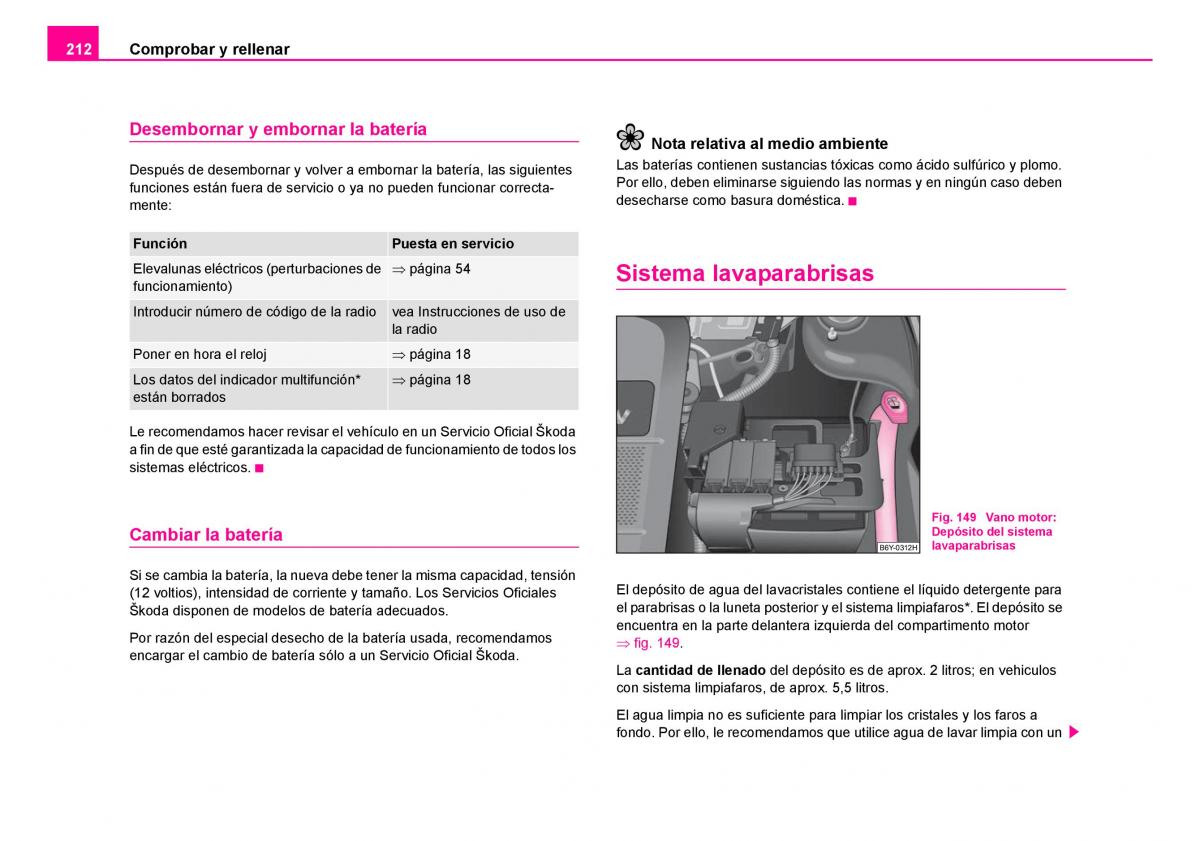 Skoda Fabia I 1 manual del propietario / page 213