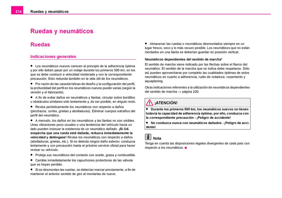 Skoda Fabia I 1 manual del propietario / page 215