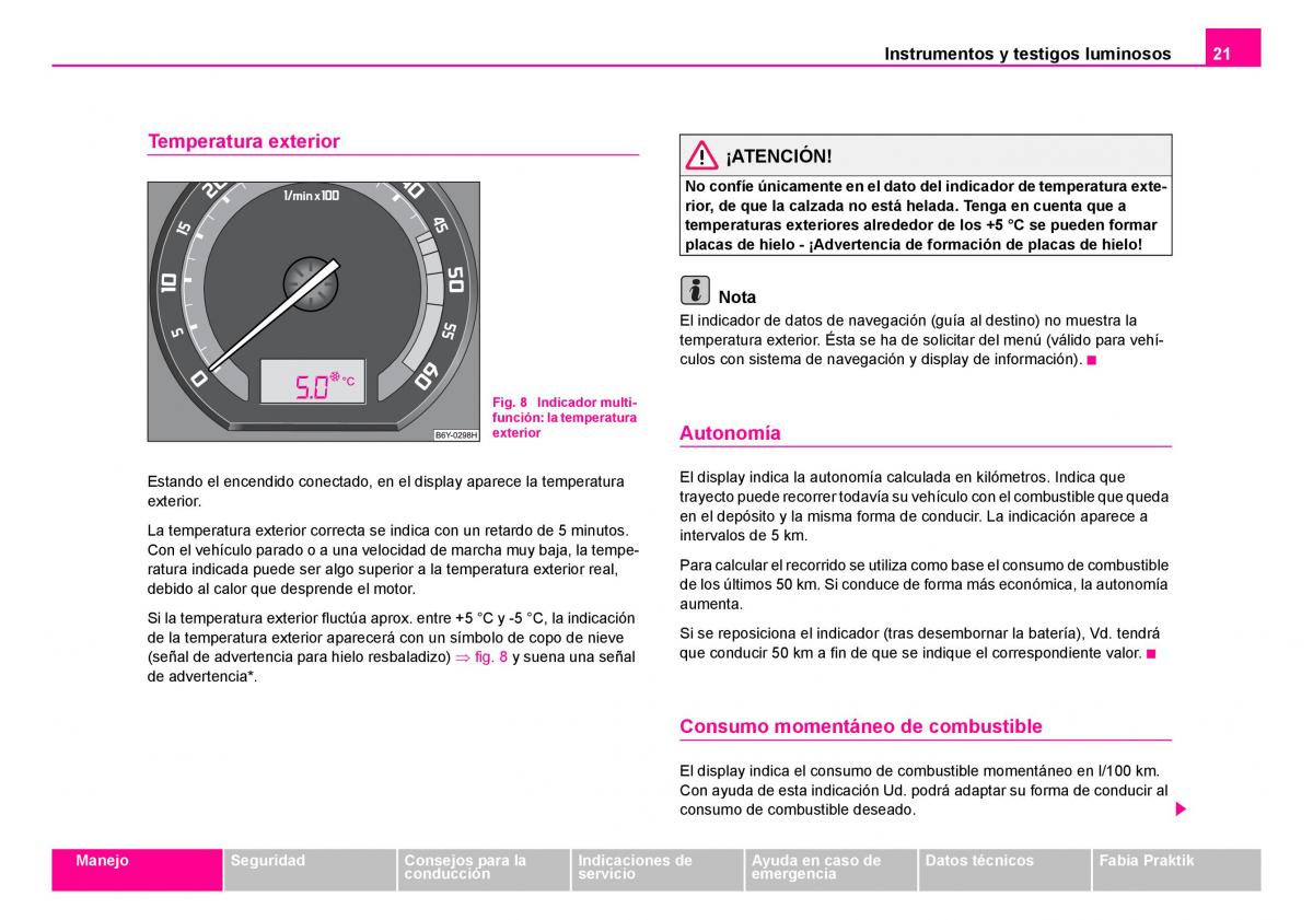 Skoda Fabia I 1 manual del propietario / page 22