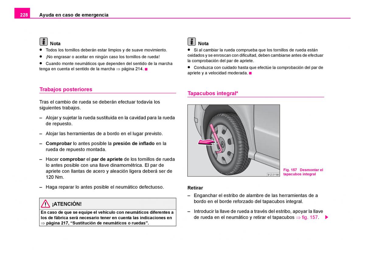 Skoda Fabia I 1 manual del propietario / page 229