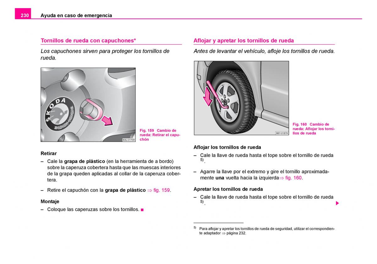 Skoda Fabia I 1 manual del propietario / page 231