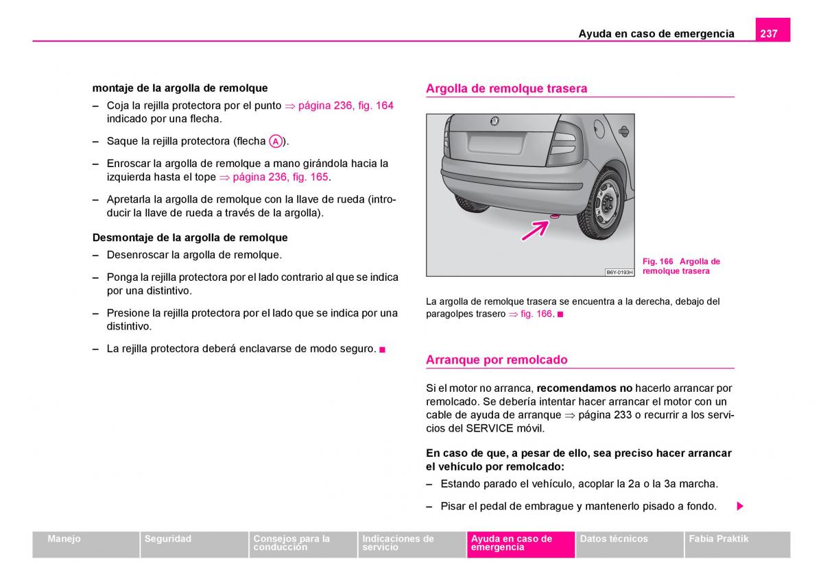 Skoda Fabia I 1 manual del propietario / page 238