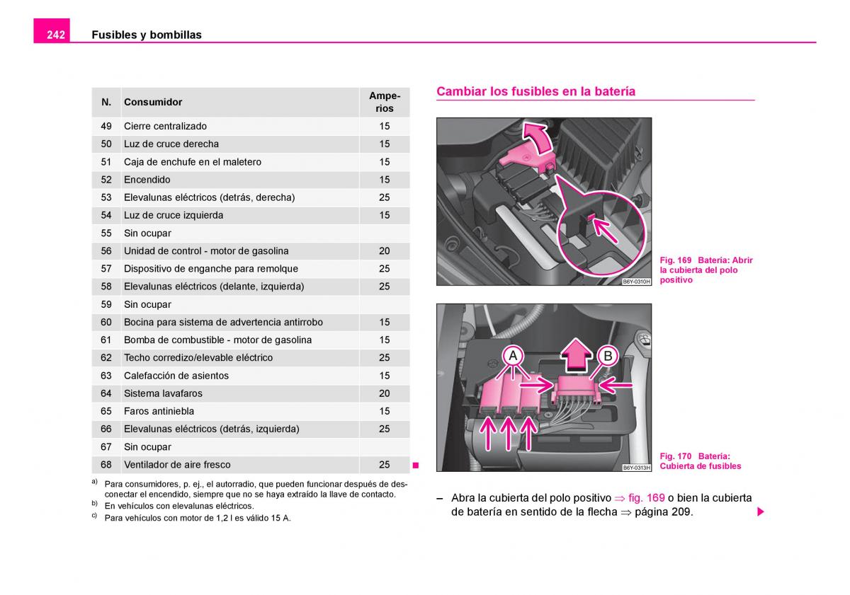 Skoda Fabia I 1 manual del propietario / page 243