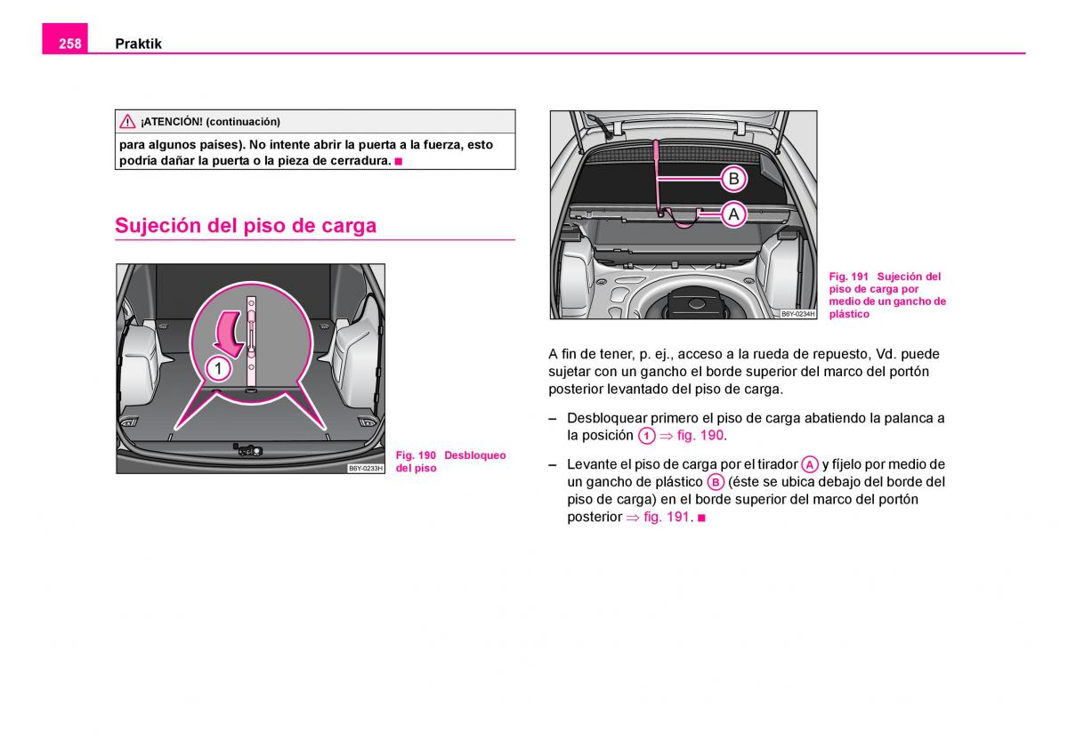 Skoda Fabia I 1 manual del propietario / page 259