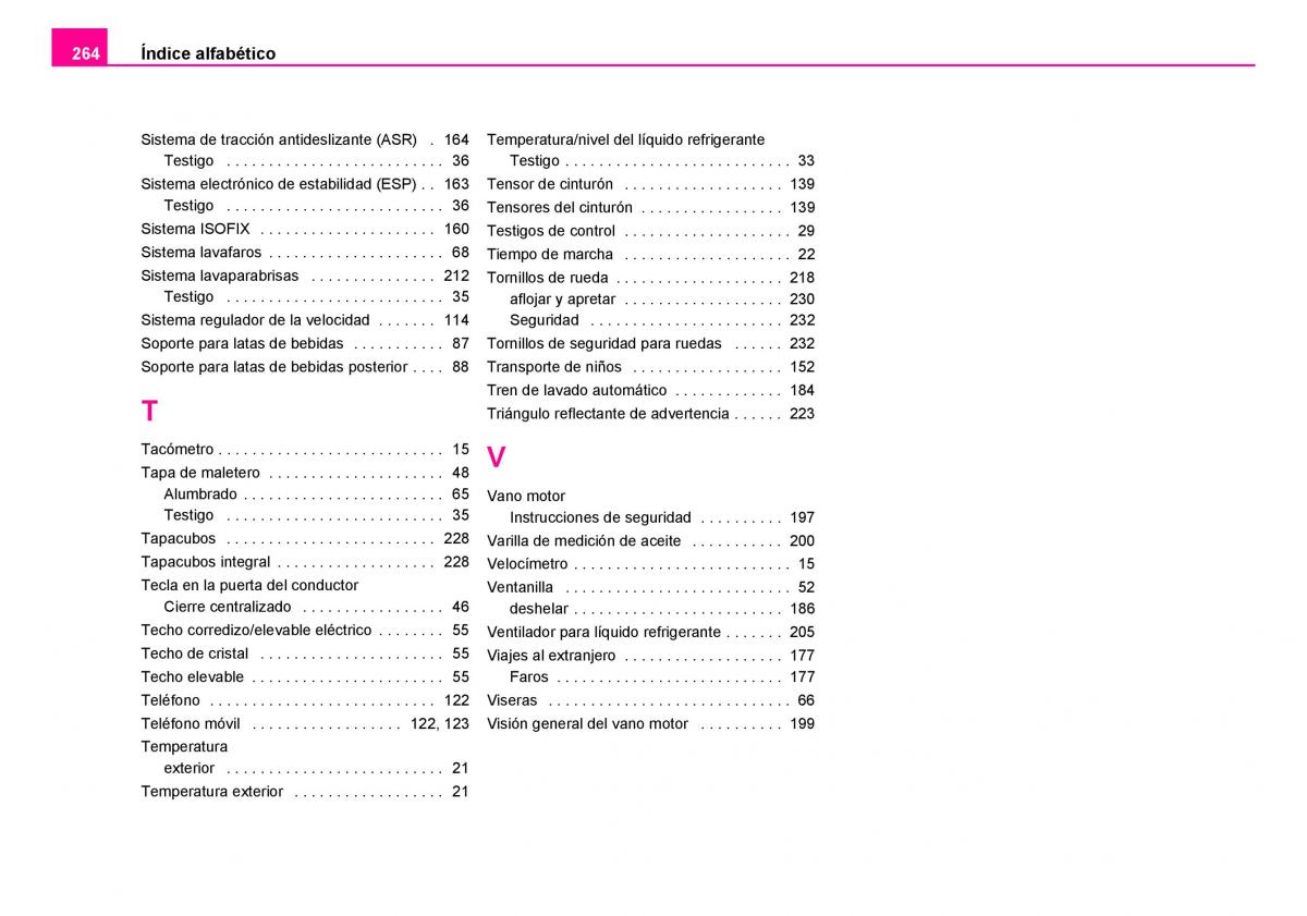 Skoda Fabia I 1 manual del propietario / page 265