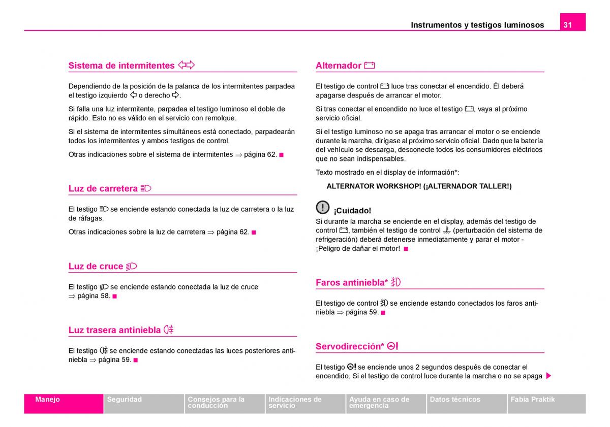 Skoda Fabia I 1 manual del propietario / page 32