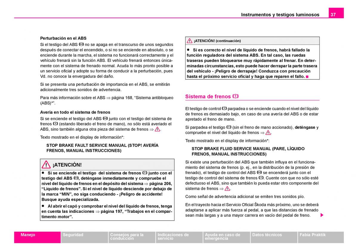 Skoda Fabia I 1 manual del propietario / page 38