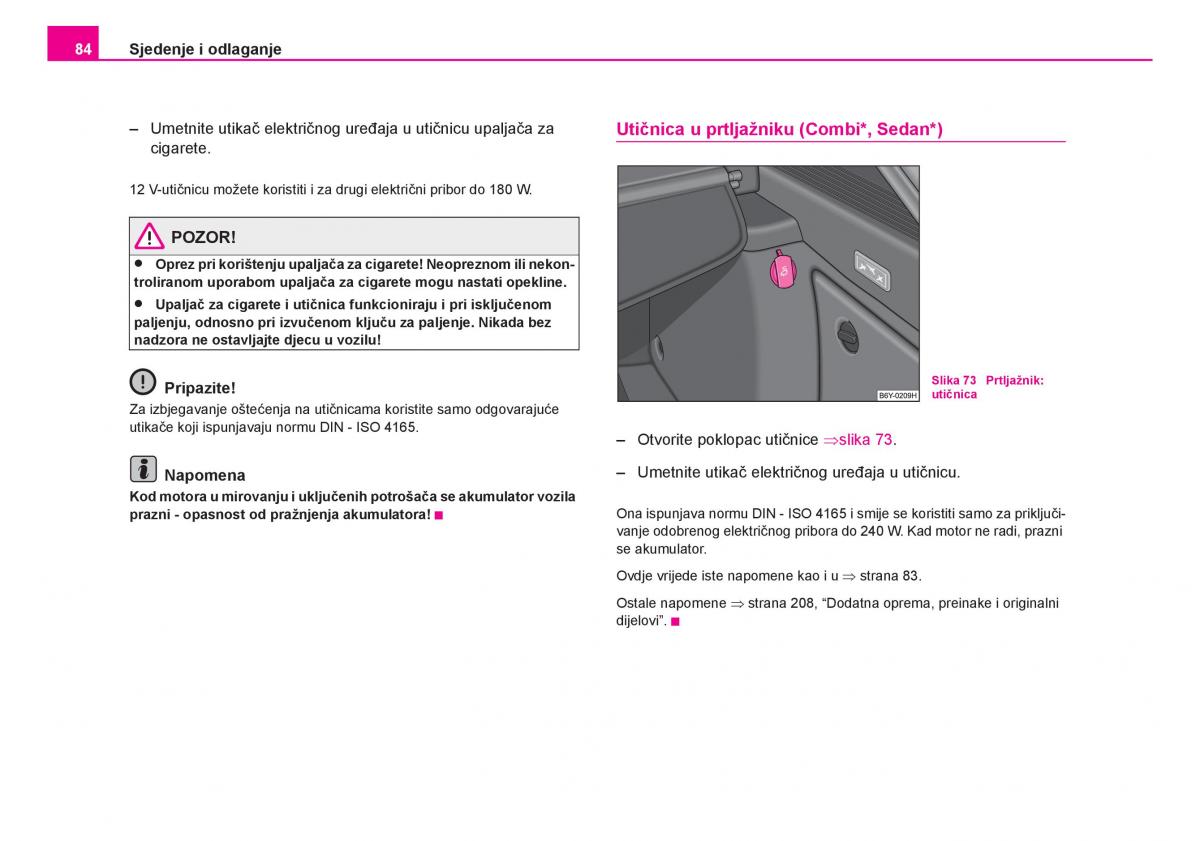 Skoda Fabia I 1 vlasnicko uputstvo / page 85