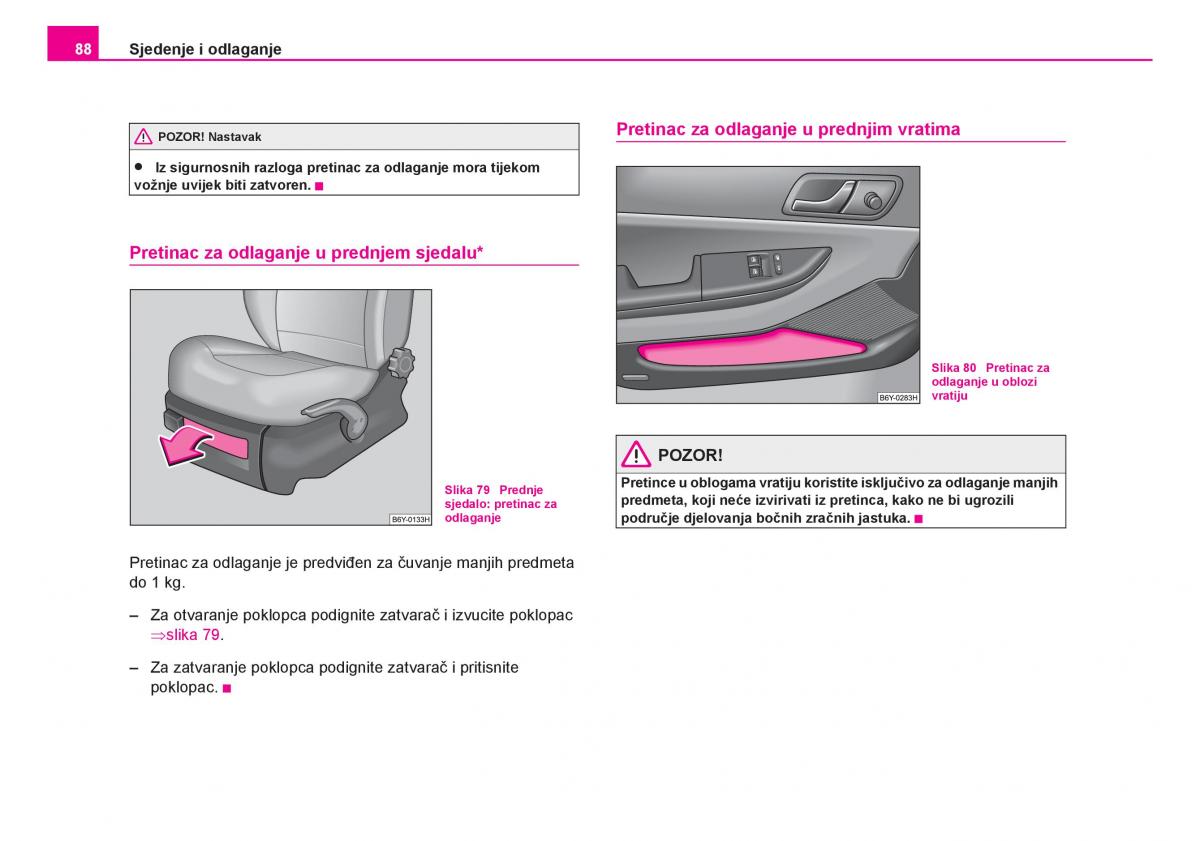 Skoda Fabia I 1 vlasnicko uputstvo / page 89