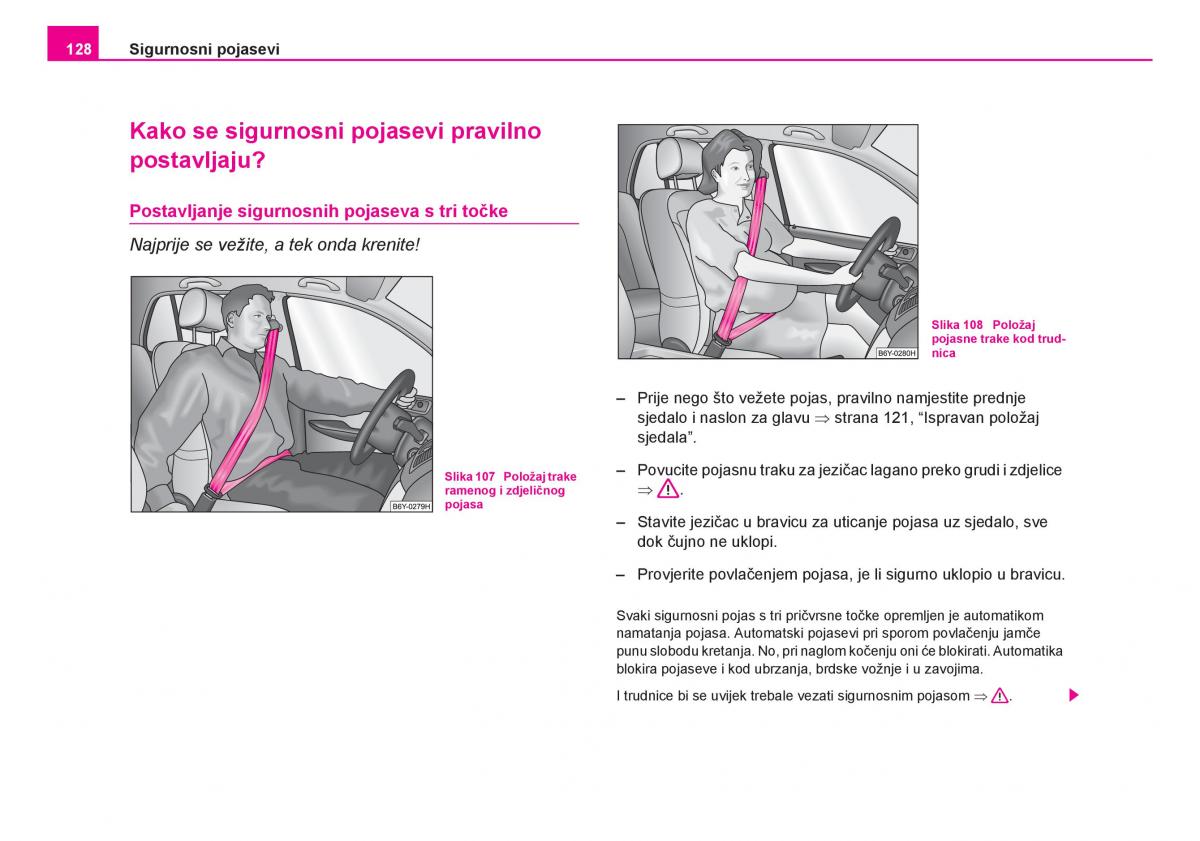 Skoda Fabia I 1 vlasnicko uputstvo / page 129