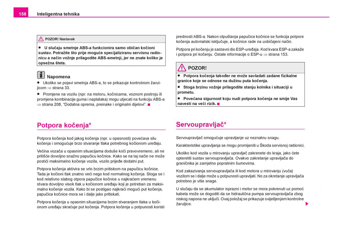 Skoda Fabia I 1 vlasnicko uputstvo / page 159