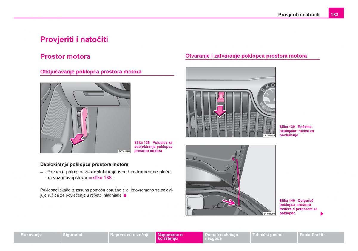 Skoda Fabia I 1 vlasnicko uputstvo / page 184