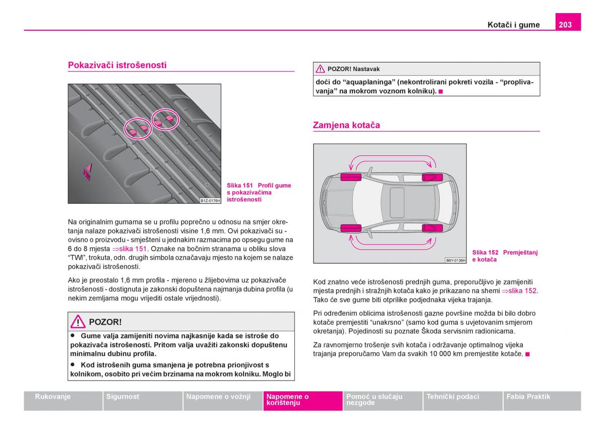 Skoda Fabia I 1 vlasnicko uputstvo / page 204