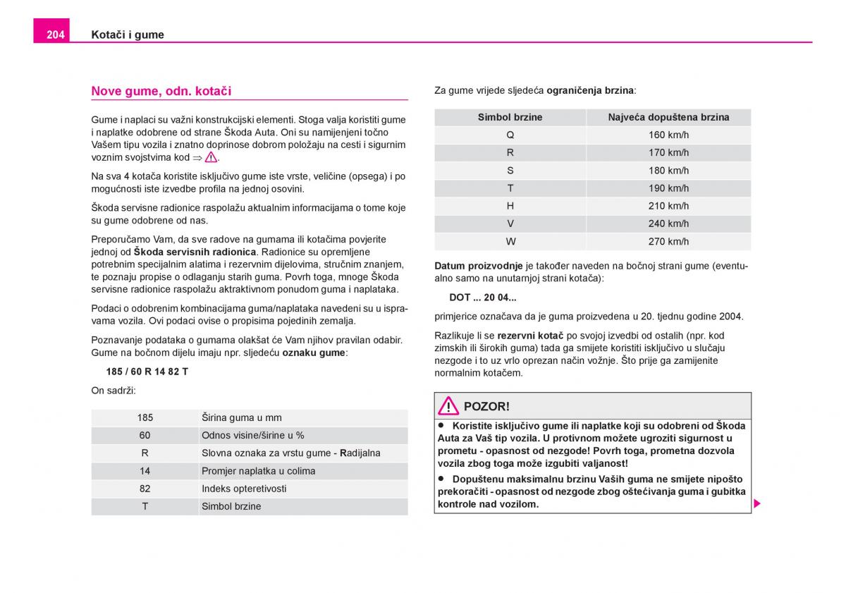 Skoda Fabia I 1 vlasnicko uputstvo / page 205