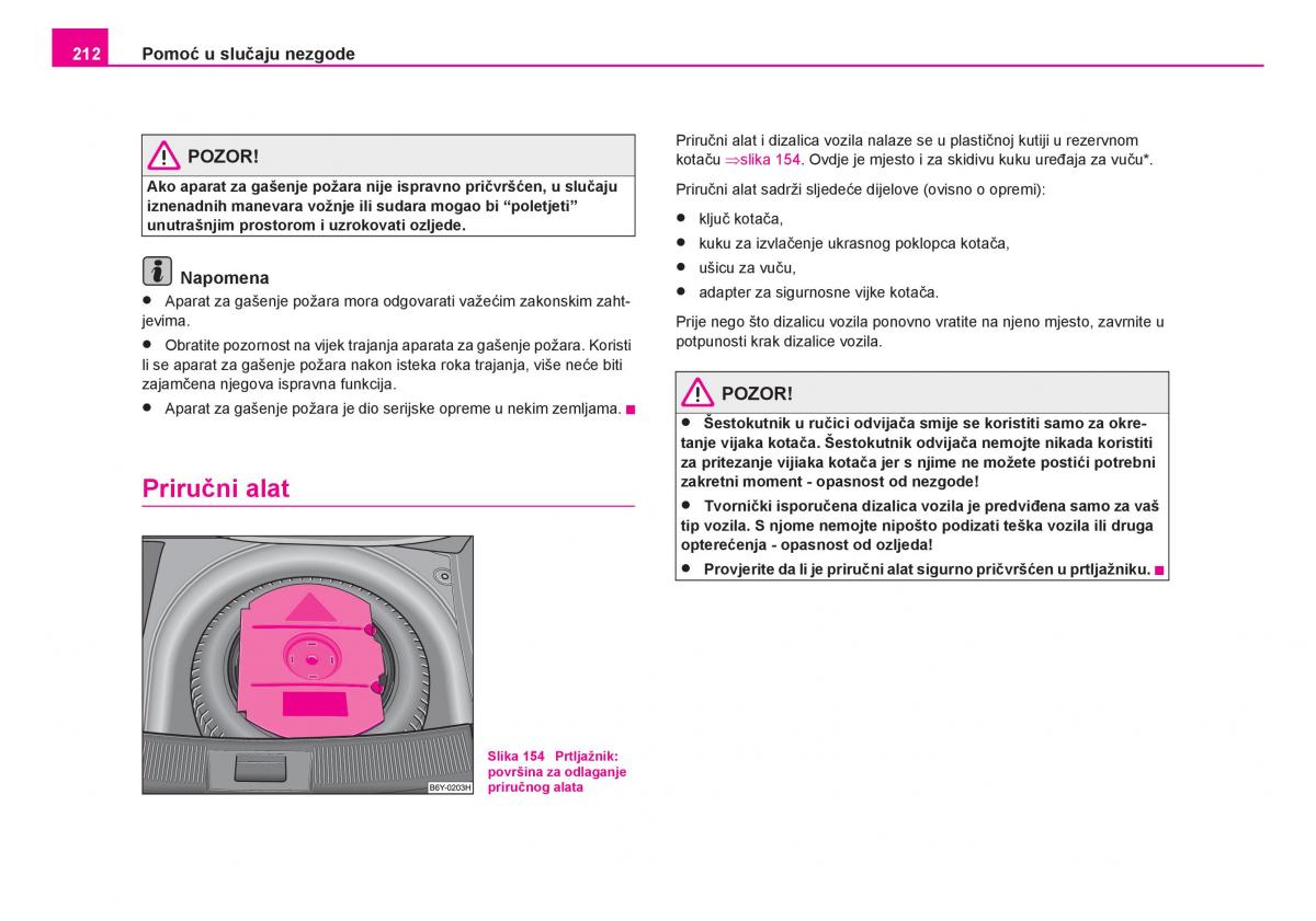 Skoda Fabia I 1 vlasnicko uputstvo / page 213