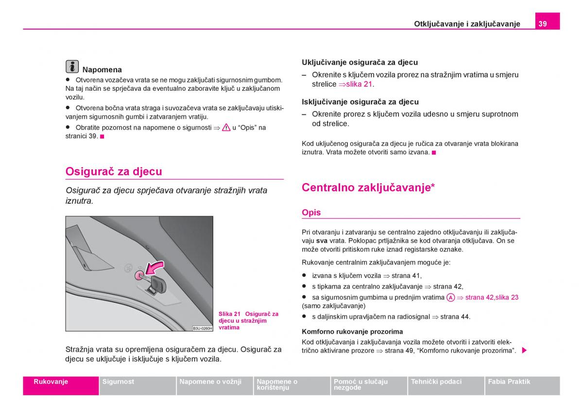 Skoda Fabia I 1 vlasnicko uputstvo / page 40