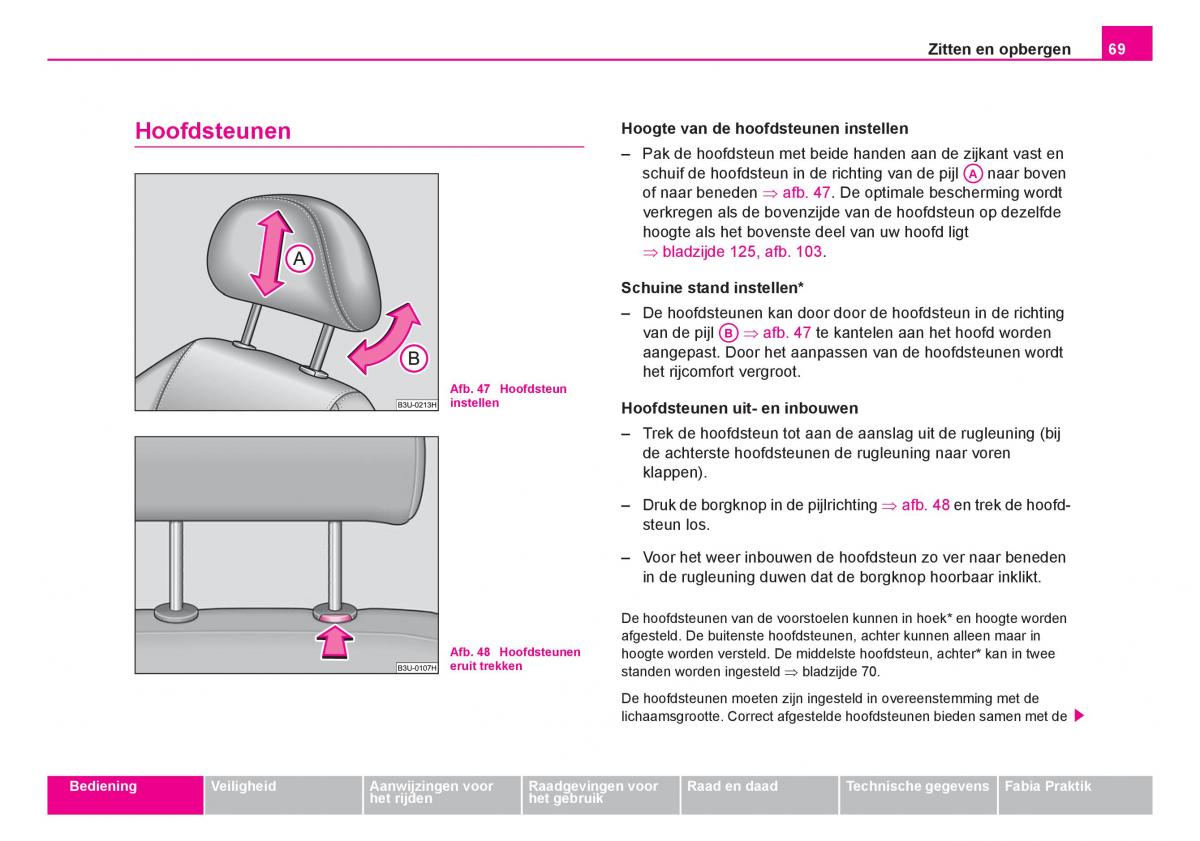 Skoda Fabia I 1 handleiding / page 70