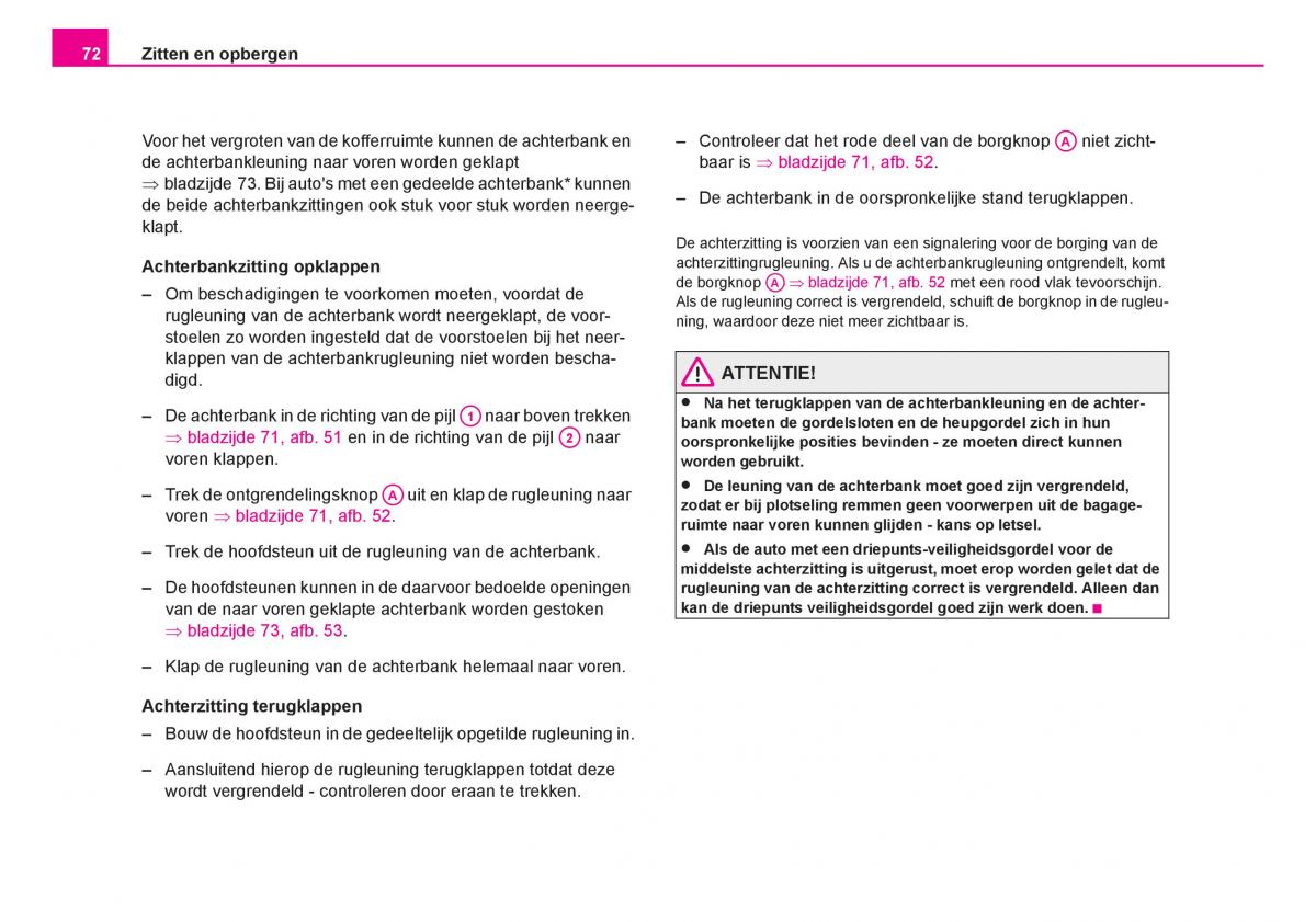 Skoda Fabia I 1 handleiding / page 73