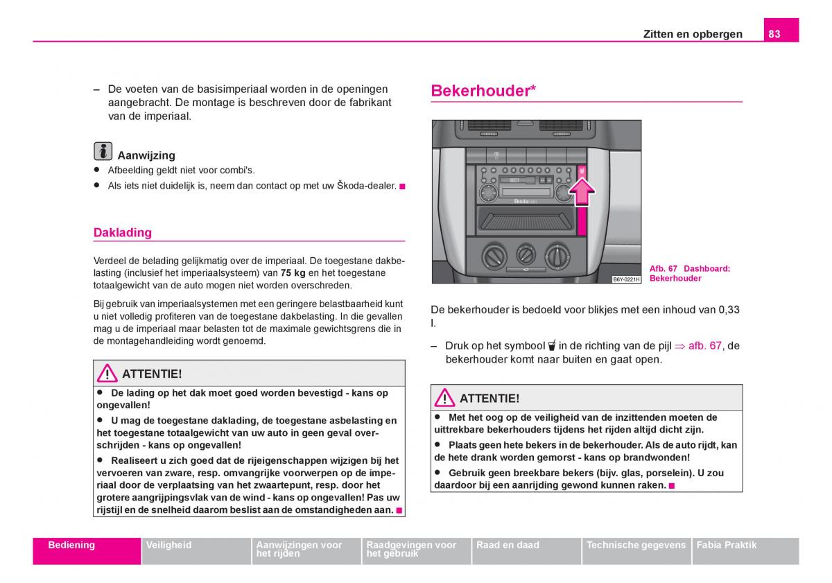 Skoda Fabia I 1 handleiding / page 84