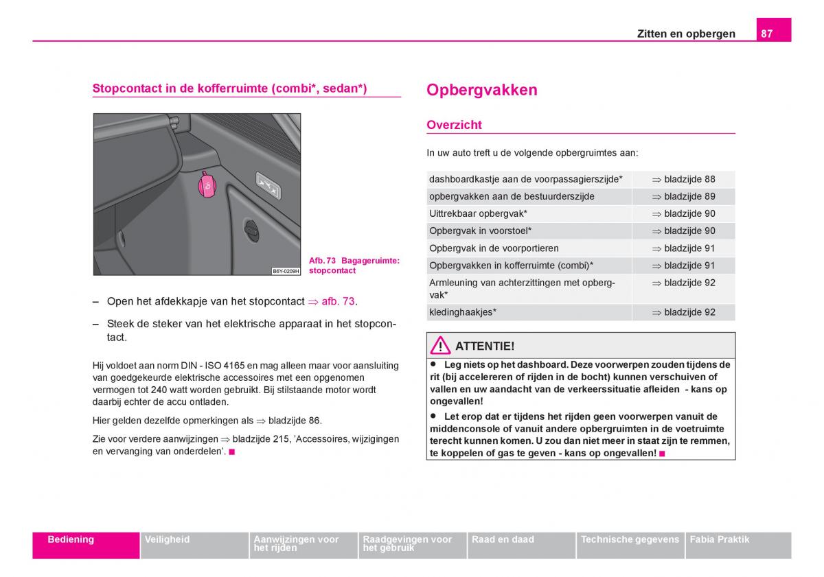 Skoda Fabia I 1 handleiding / page 88