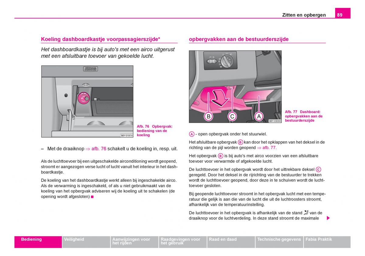 Skoda Fabia I 1 handleiding / page 90