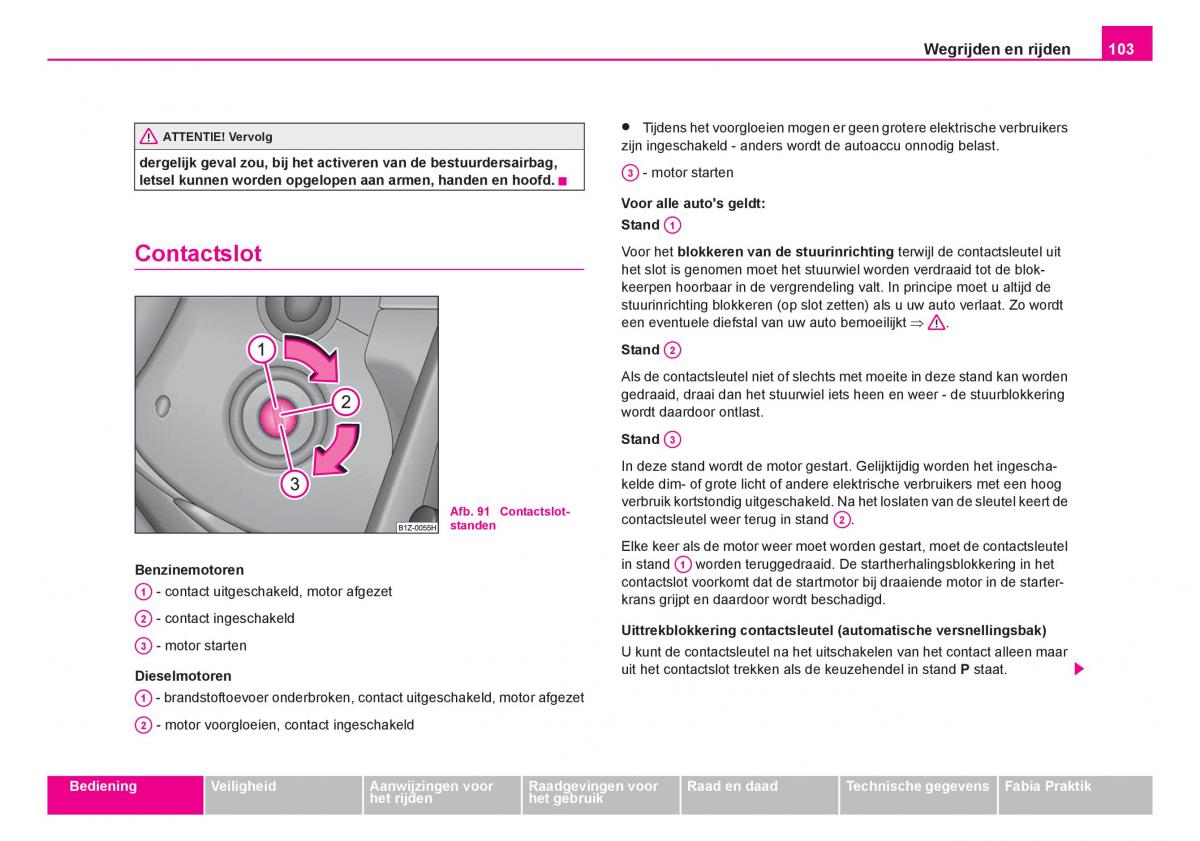 Skoda Fabia I 1 handleiding / page 104
