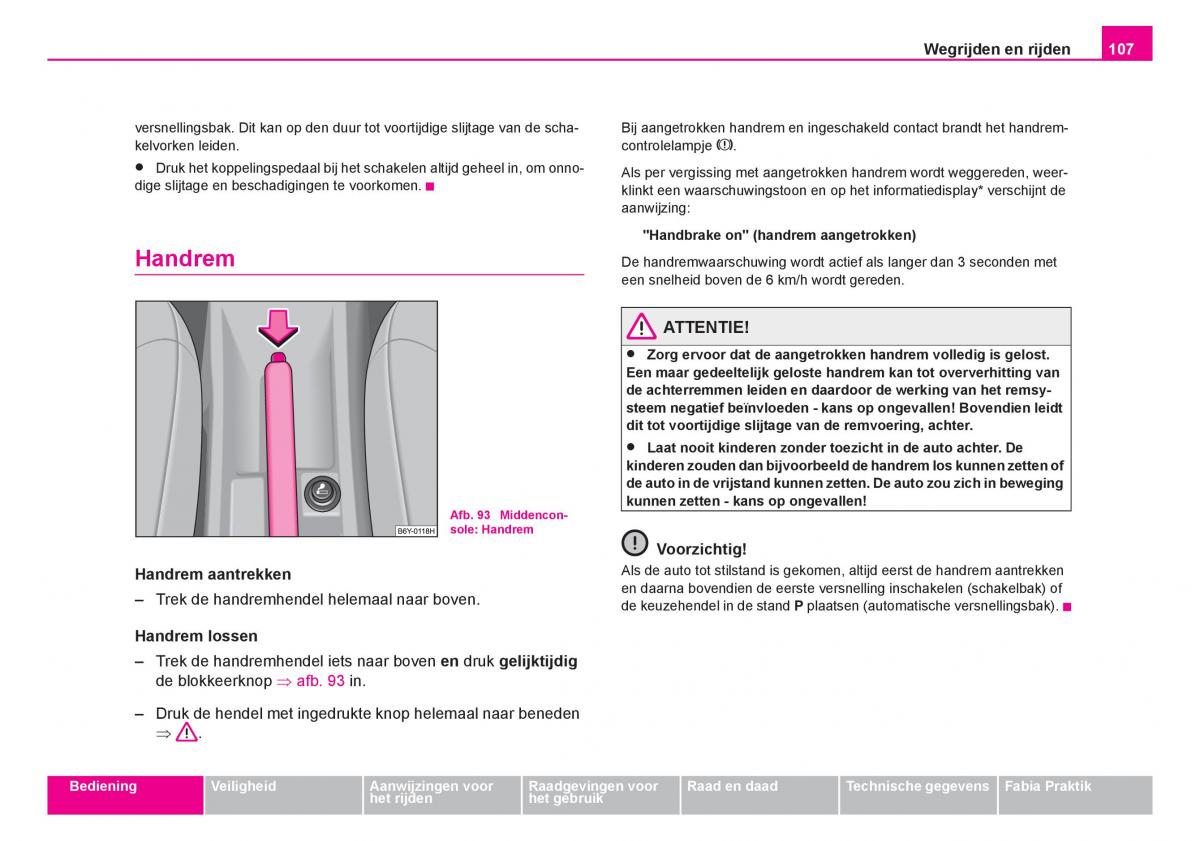 Skoda Fabia I 1 handleiding / page 108