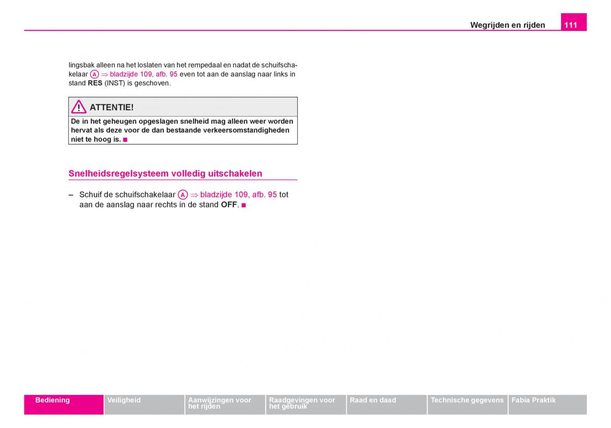Skoda Fabia I 1 handleiding / page 112