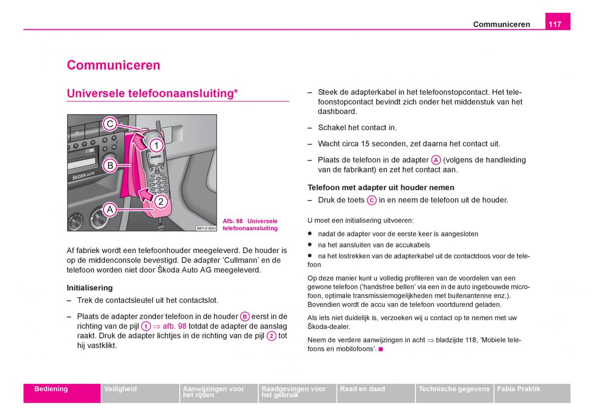 Skoda Fabia I 1 handleiding / page 118
