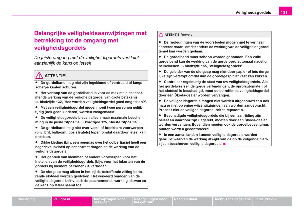 Skoda Fabia I 1 handleiding / page 132