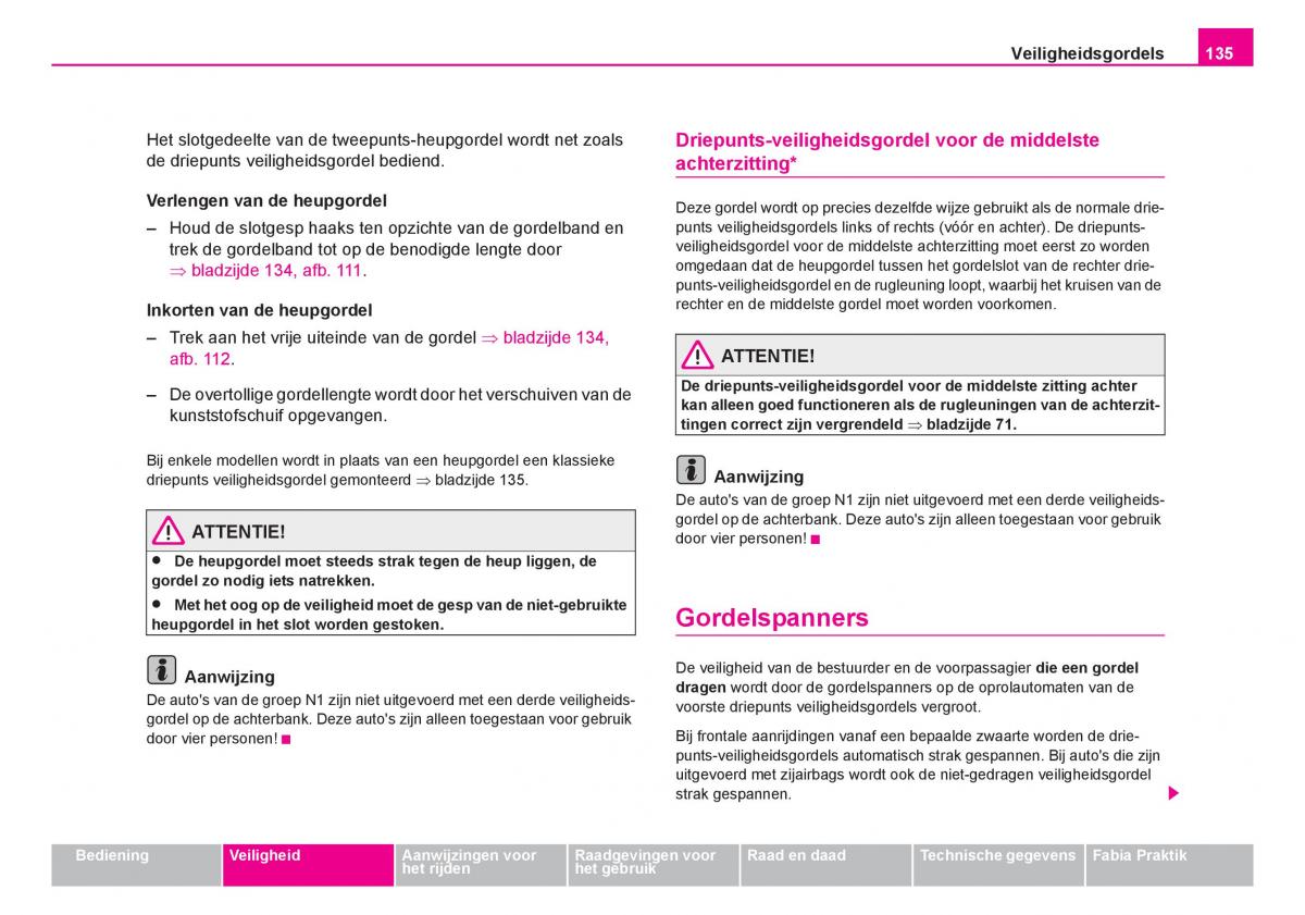 Skoda Fabia I 1 handleiding / page 136