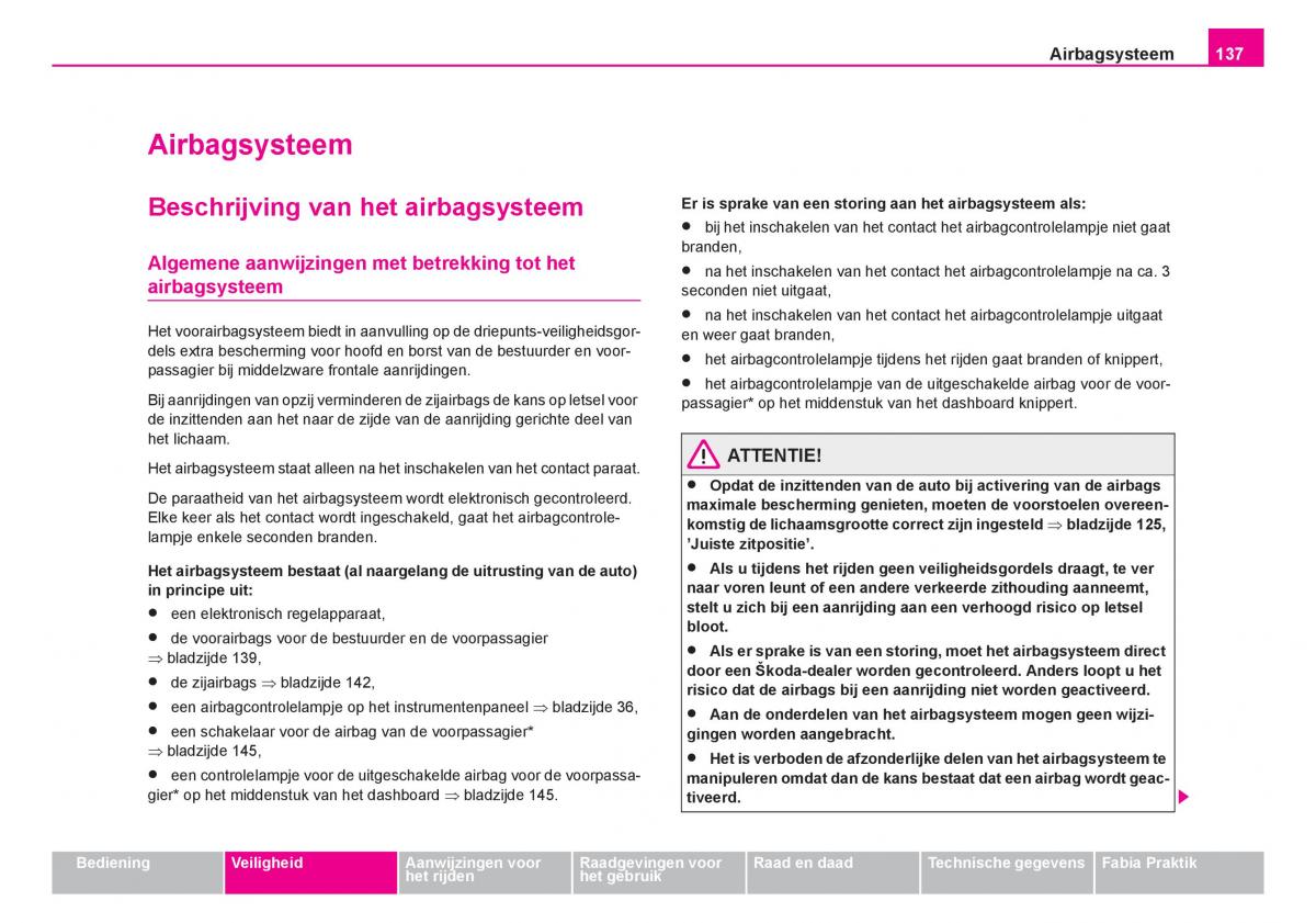 Skoda Fabia I 1 handleiding / page 138