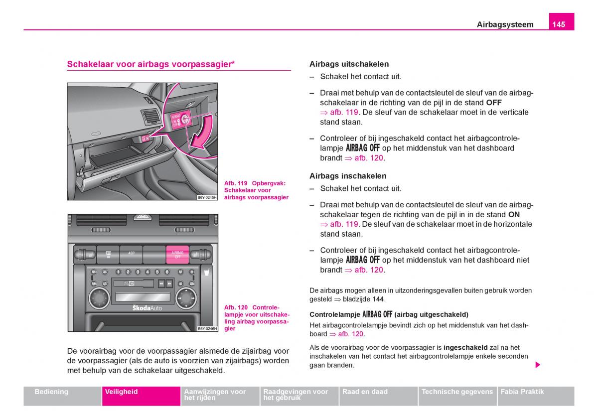 Skoda Fabia I 1 handleiding / page 146