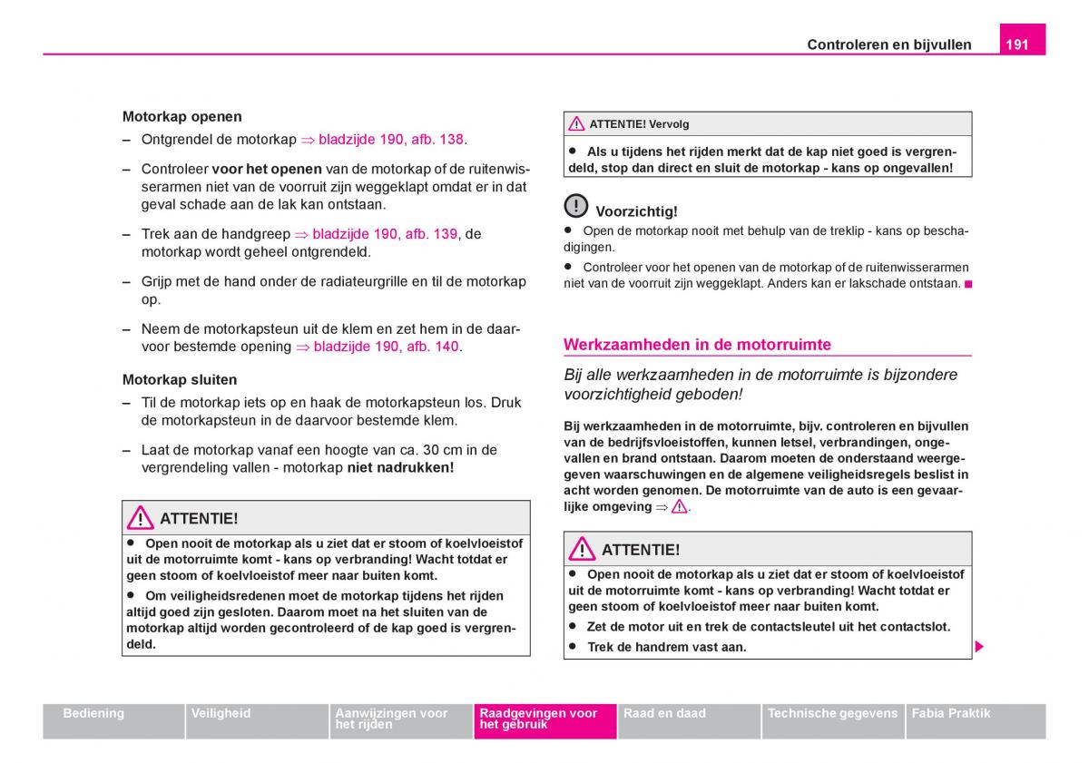 Skoda Fabia I 1 handleiding / page 192