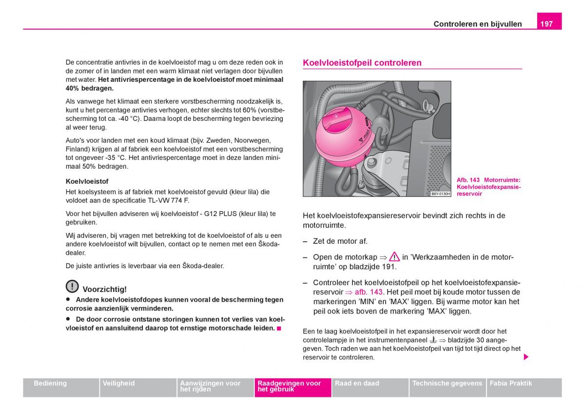 Skoda Fabia I 1 handleiding / page 198