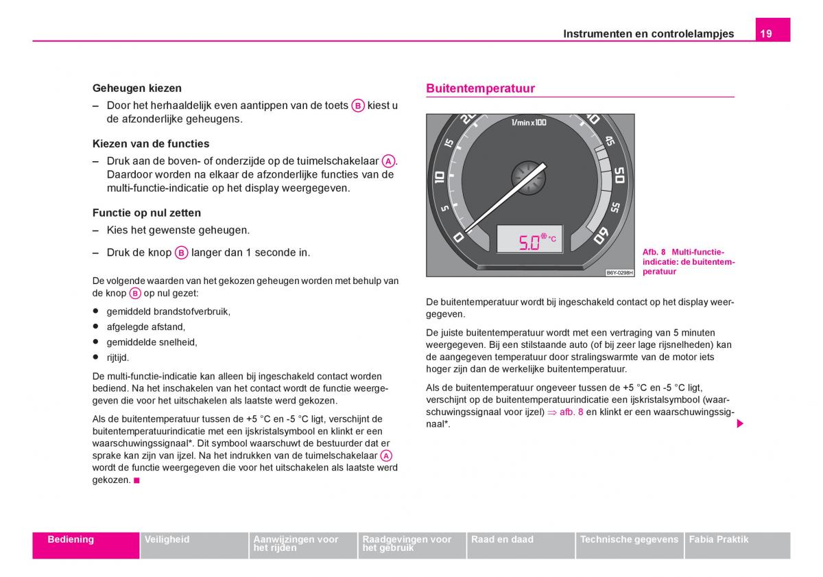 Skoda Fabia I 1 handleiding / page 20