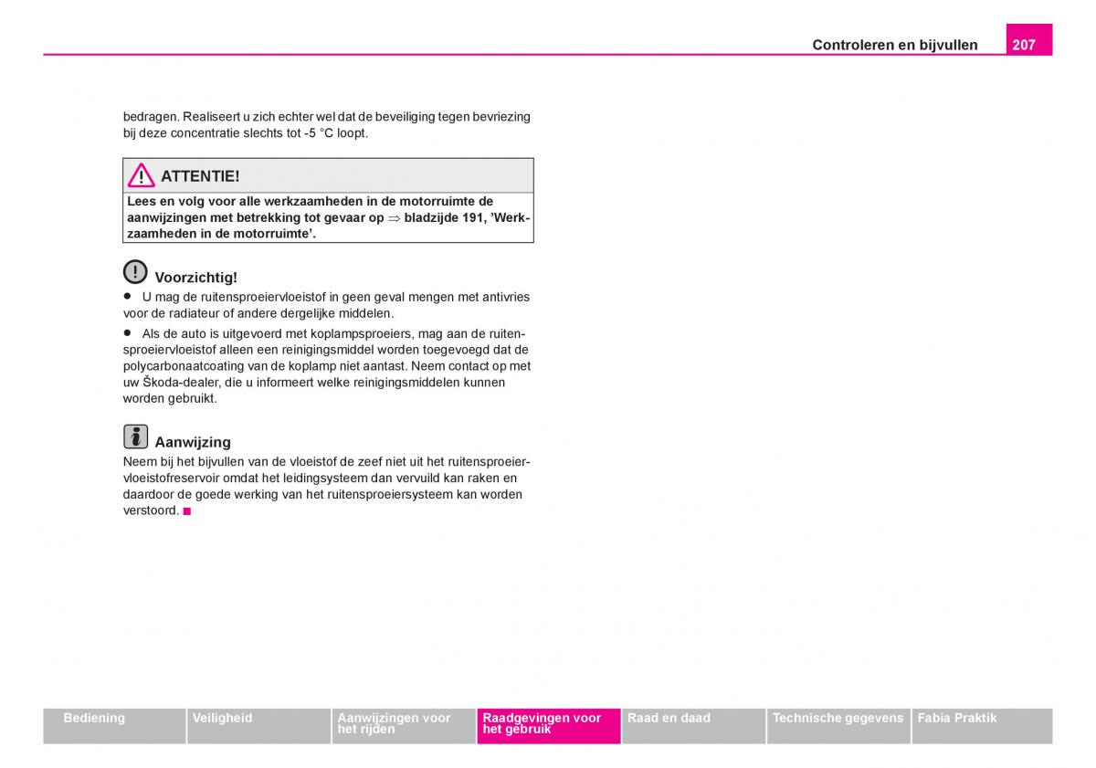 Skoda Fabia I 1 handleiding / page 208