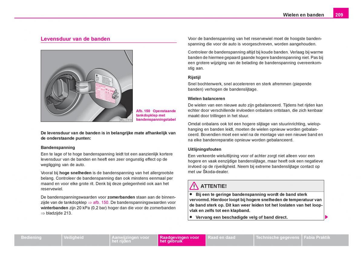 Skoda Fabia I 1 handleiding / page 210