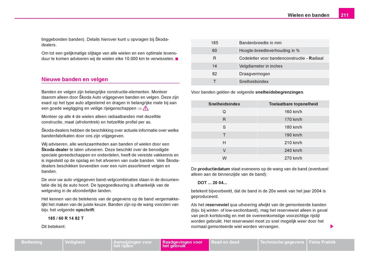 Skoda Fabia I 1 handleiding / page 212