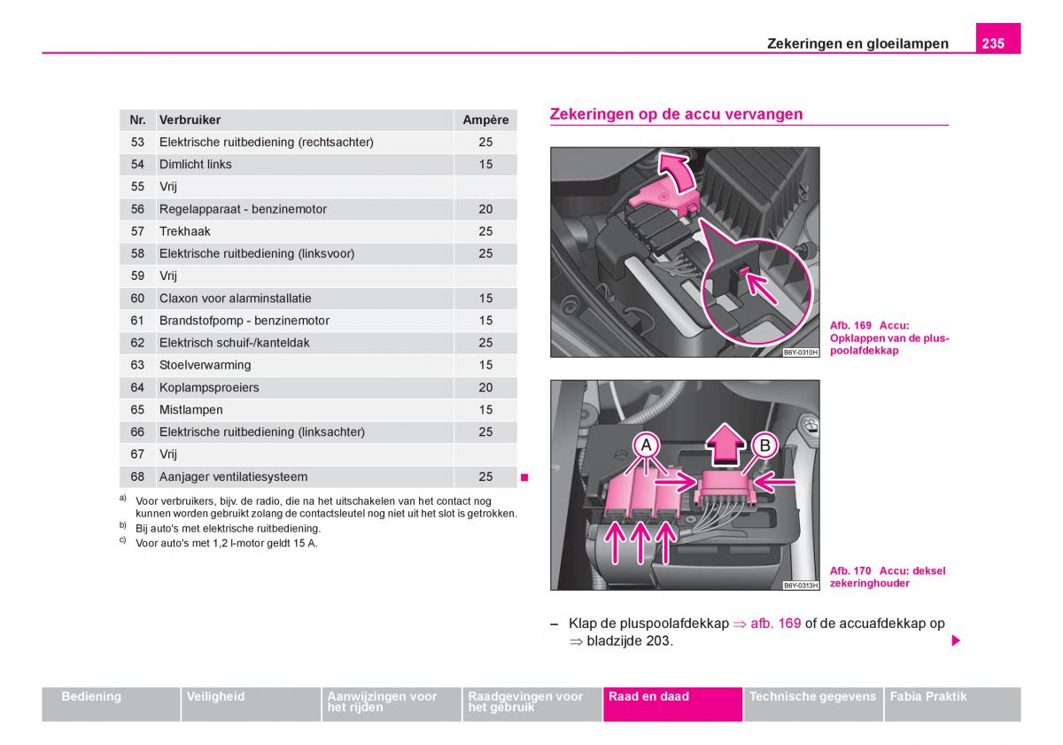 Skoda Fabia I 1 handleiding / page 236