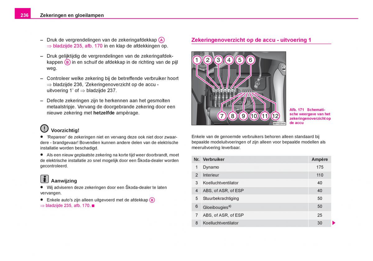 Skoda Fabia I 1 handleiding / page 237